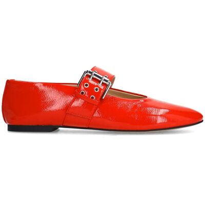 Sacha Rode lak buckle ballerina's rood vrouw 37 Sacha Rode lak buckle ballerina's rood vrouw 37