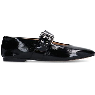 Sacha Zwarte lak buckle ballerina's zwart vrouw 37 Sacha Zwarte lak buckle ballerina's zwart vrouw 37