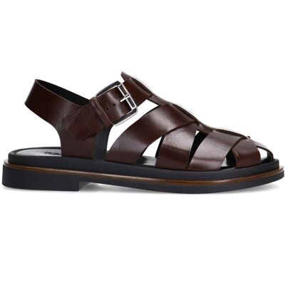 Sacha Donkerbruine leren sandalen bruin vrouw 36 Sacha Donkerbruine leren sandalen bruin vrouw 36