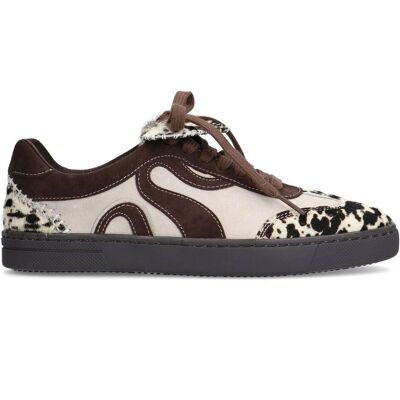 Sacha Bruine suède cow print sneakers bruin vrouw 42 Sacha Bruine suède cow print sneakers bruin vrouw 42