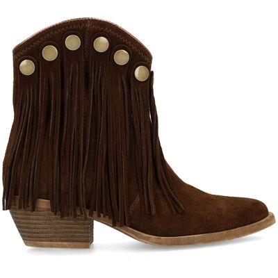 Sacha Bruine suède western enkellaarsjes met franjes bruin vrouw 39 Sacha Bruine suède western enkellaarsjes met franjes bruin vrouw 39