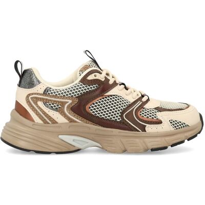 Sacha Bruine sneakers met multicolor details bruin vrouw 38 Sacha Bruine sneakers met multicolor details bruin vrouw 38