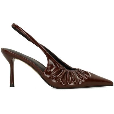 Sacha Burgundy slingback pump met rimpel effect zwart vrouw 42 Sacha Burgundy slingback pump met rimpel effect zwart vrouw 42
