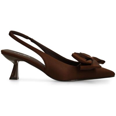 Sacha Bruine slingback pumps met strik bruin vrouw 37 Sacha Bruine slingback pumps met strik bruin vrouw 37