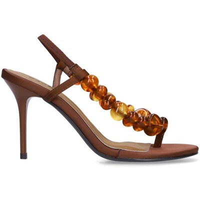 Sacha Bruine sandalen met hak en kralen bruin vrouw 42 Sacha Bruine sandalen met hak en kralen bruin vrouw 42