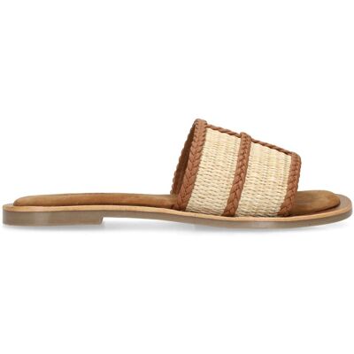 Sacha Cognac raffia slippers bruin vrouw 42 Sacha Cognac raffia slippers bruin vrouw 42