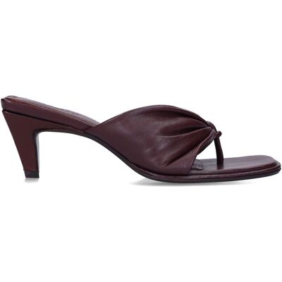 Sacha Bordeaux leren slippers met hak rood vrouw 42 Sacha Bordeaux leren slippers met hak rood vrouw 42