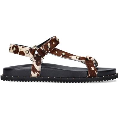 Sacha Cow print leren sandalen bruin vrouw 36 Sacha Cow print leren sandalen bruin vrouw 36