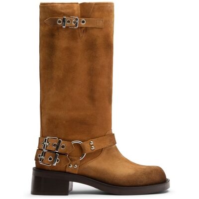 Sacha Bruine buckle biker boots bruin vrouw 41 Sacha Bruine buckle biker boots bruin vrouw 41