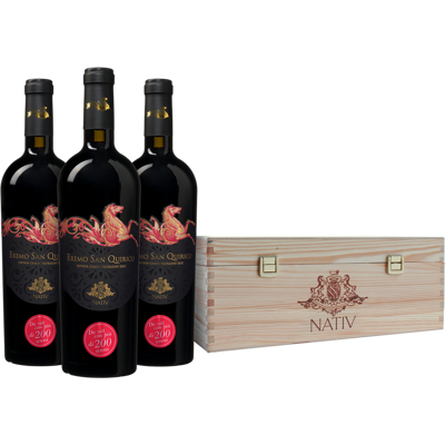 Wijnbeurs Nativ Eremo San Quirico Irpinia op Kist Wijnbeurs Nativ Eremo San Quirico Irpinia op Kist