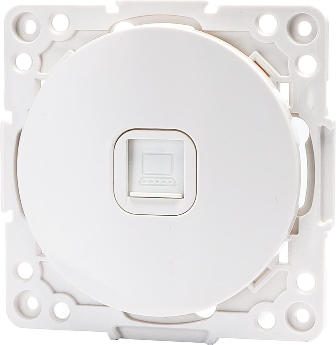 BES LED UTP RJ45 Stopcontact - Wandcontactdoos - Aigi Jura - Inbouw - Rond - Kunststof - 1-voudig UTP CAT6 - Wit