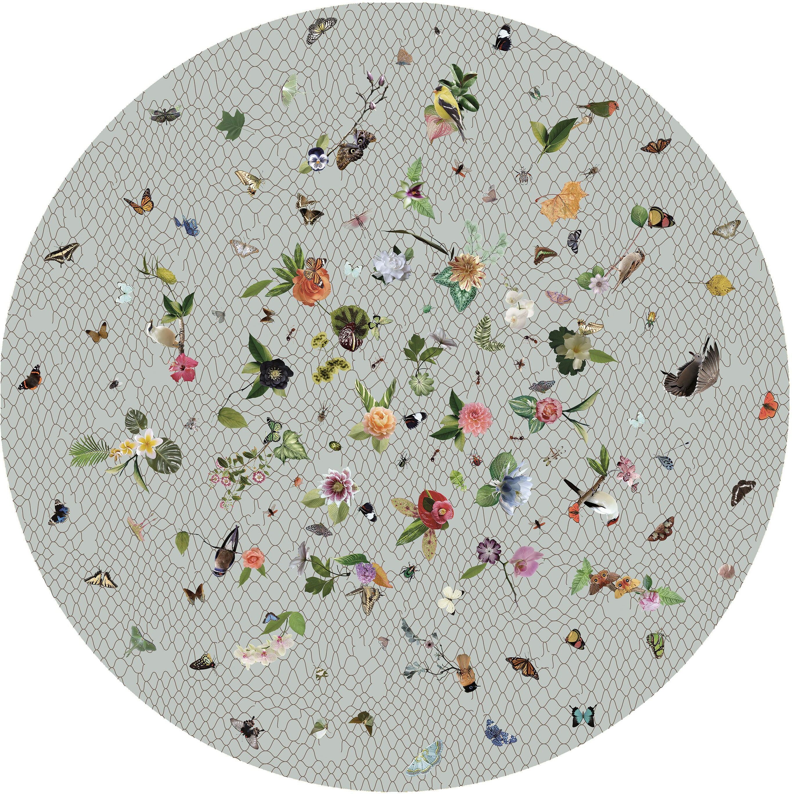 Moooi Carpets Garden of Eden Round Netting grey vloerkleed 350