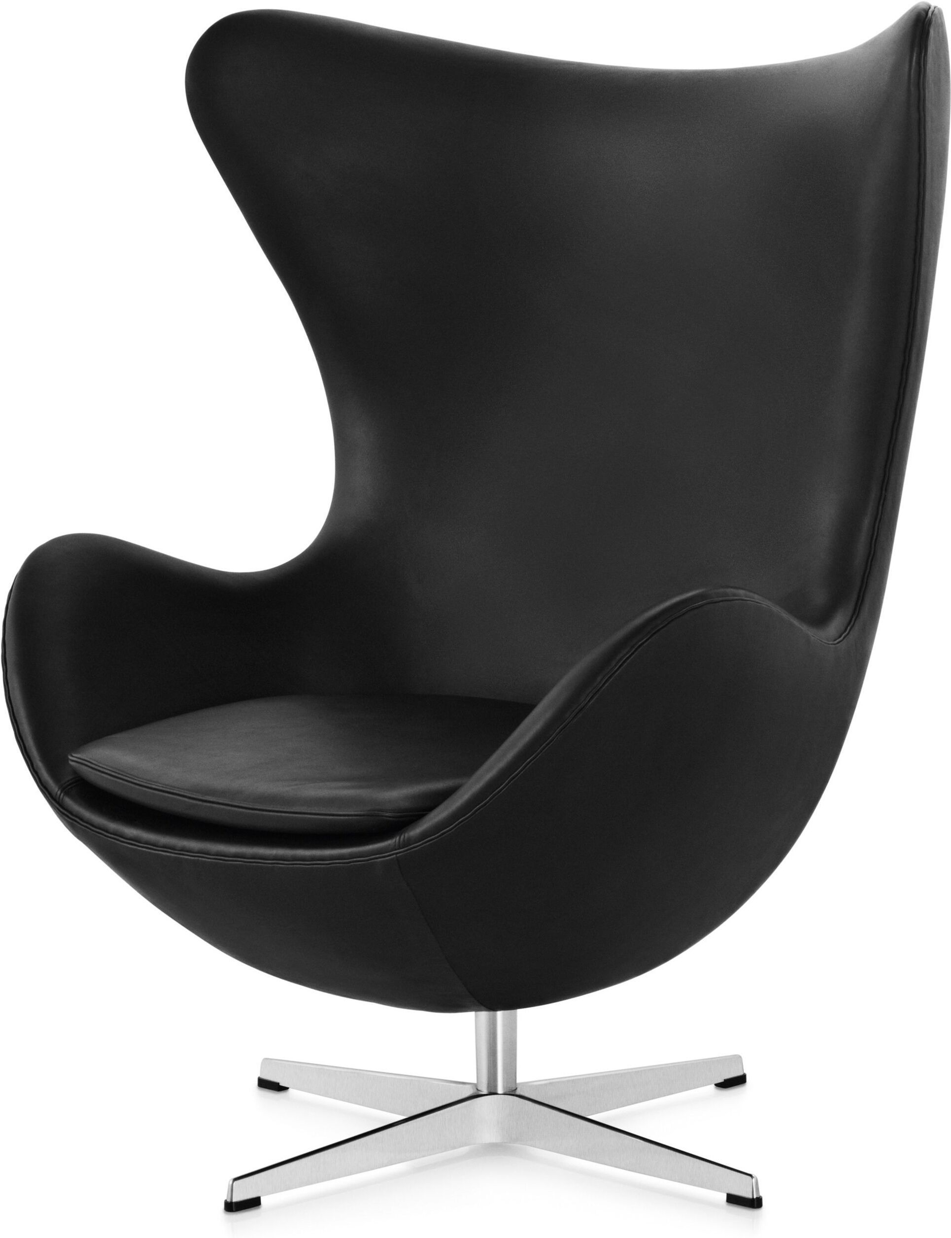 Fritz Hansen Egg Chair fauteuil leer Grace zwart