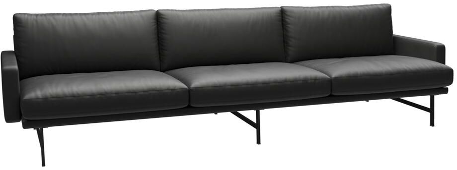 Fritz Hansen Lissoni 3-zits bank leer Essential Black