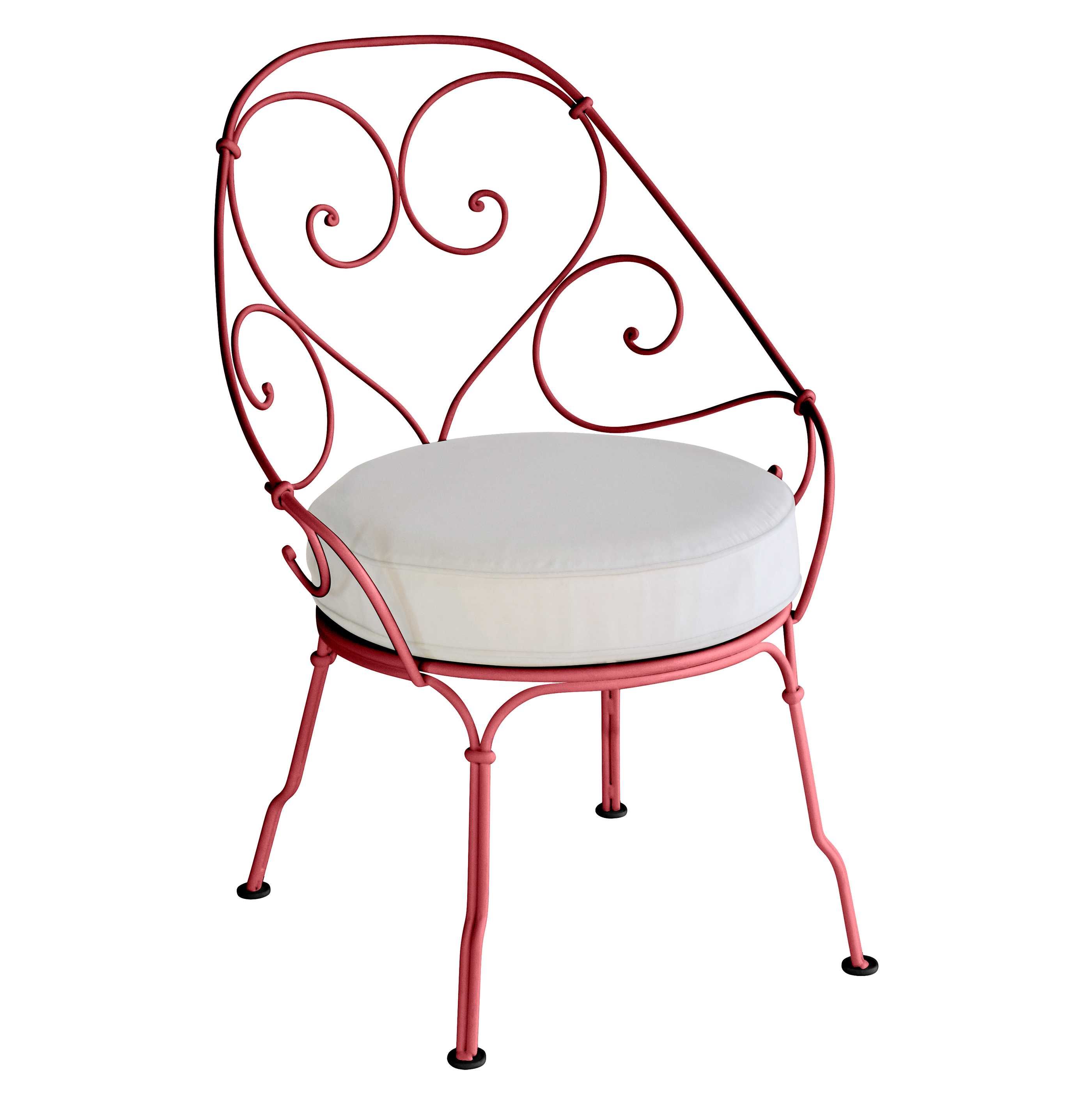 Fermob 1900 fauteuil met off-white zitkussen Chili