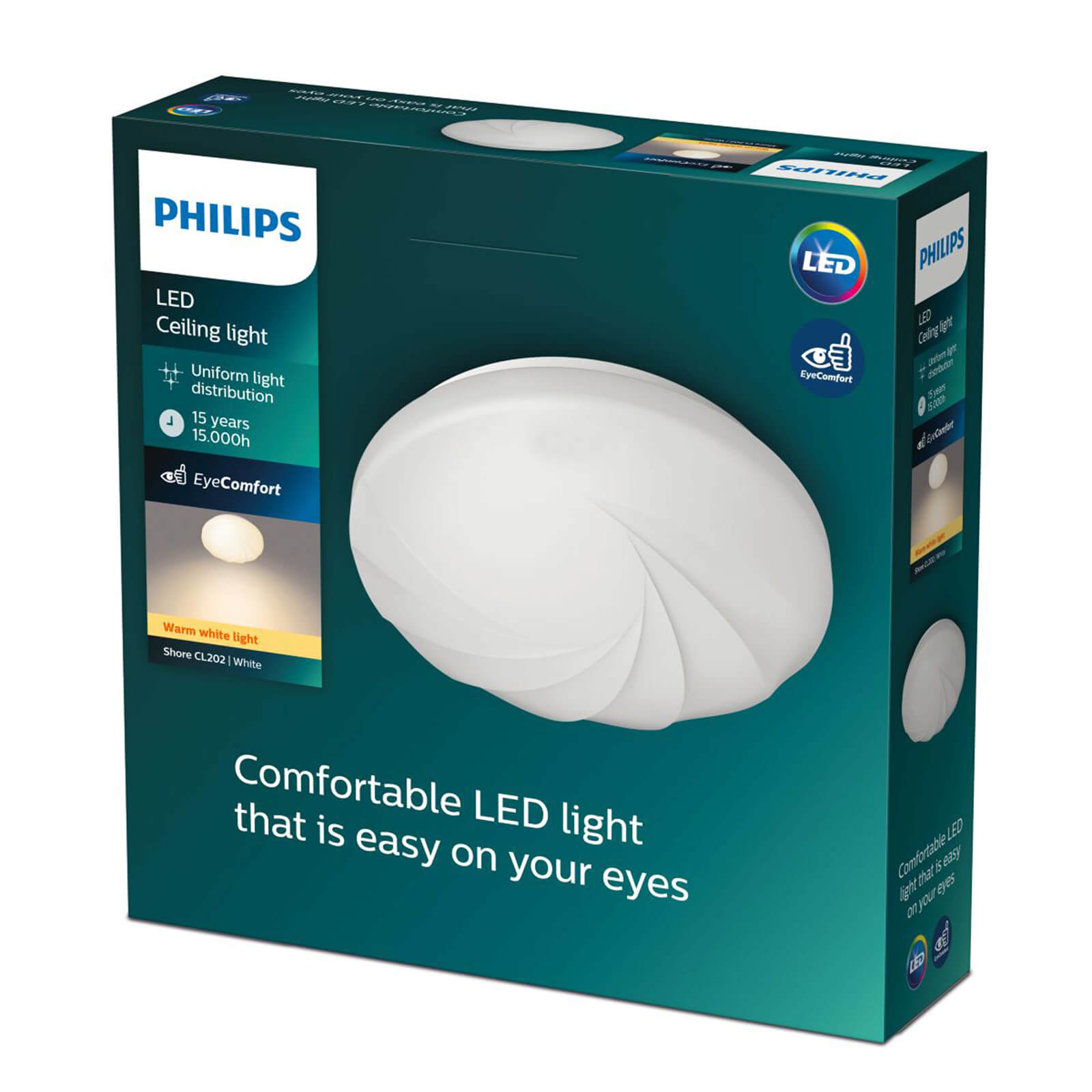 Philips Shore - plafondlamp - warm wit licht - wit - 25cm