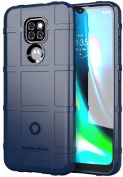 Geen Motorola Moto G9 Play / E7 Plus Hoesje Shock Proof Rugged Shield Blauw