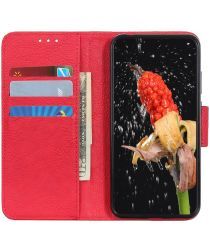 Geen Motorola Moto G 5G Hoesje Portemonnee Book Case Rood