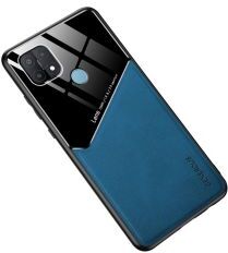 Geen Oppo A15 Hoesje TPU Hybride Back Cover Blauw