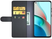 Geen Xiaomi Redmi Note 9T Portemonnee Hoesje Echt Splitleer Zwart