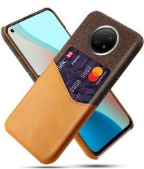 Geen Xiaomi Redmi Note 9T Hoesje met Kaartsleuf Back Cover Oranje