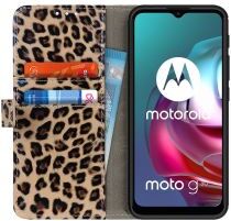 Geen Motorola Moto G10/G20/G30 Hoesje Portemonnee Book Case Luipaard Print