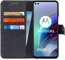 KHAZNEH Motorola Moto G100 Hoesje Portemonnee Book Case Zwart