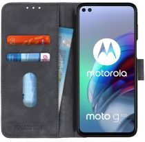 KHAZNEH Motorola Moto G100 Hoesje Retro Wallet Book Case Grijs