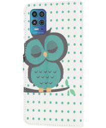 Geen Motorola Moto G100 Hoesje Wallet Book Case met Uil Print