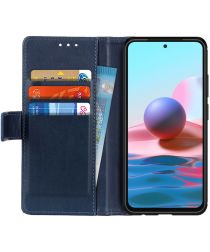 Geen Xiaomi Redmi Note 10 / 10S Hoesje Wallet Book Case Kunstleer Blauw