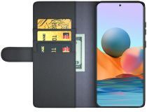 Geen Xiaomi Redmi Note 10 Pro Hoesje Wallet Book Case Echt Leer Bruin