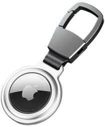 Geen Apple AirTag Sleutelhanger Metalen Case + Magnetische Sluiting Silver