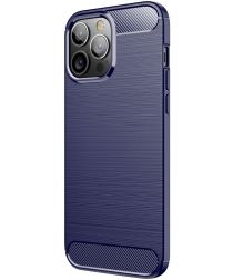 Selected by GSMpunt.nl Apple iPhone 13 Pro Max Hoesje Geborsteld TPU Back Cover Blauw