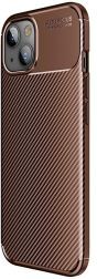 Selected by GSMpunt.nl Apple iPhone 13 Hoesje Siliconen Carbon TPU Back Cover Bruin