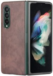 Geen Samsung Galaxy Z Fold 3 Hoesje Kunstleer Back Cover Bruin