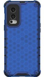 Geen OnePlus Nord 2 Hoesje Hybride Back Cover Honinggraat Blauw