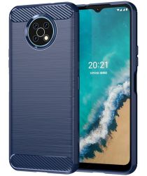 Selected by GSMpunt.nl Nokia G50 Hoesje Geborsteld TPU Flexibele Back Cover Blauw