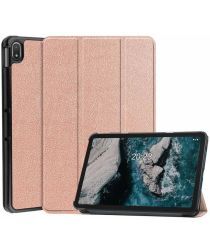 Selected by GSMpunt.nl Nokia T20 Hoes Tri-Fold Book Case Kunstleer Rose Goud