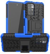 Geen Xiaomi Redmi 10 Hoesje Hybride Kickstand Back Cover Blauw