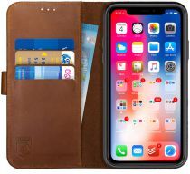 Rosso Deluxe Apple iPhone XR Hoesje Echt Leer Book Case Bruin