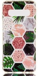 Geen Samsung Galaxy S10 TPU Back Cover met Marmer Print Hexagonnen