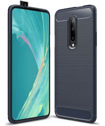 Selected by GSMpunt.nl OnePlus 7 Geborsteld TPU Hoesje Blauw