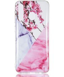 Geen Samsung Galaxy A50 Hoesje TPU Back Cover met Marmer Print Blossom