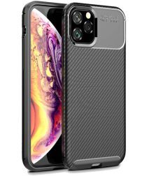 Selected by GSMpunt.nl Apple iPhone 11 Pro Siliconen Carbon Hoesje Zwart