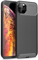 Selected by GSMpunt.nl Apple iPhone 11 Pro Max Siliconen Carbon Hoesje Zwart