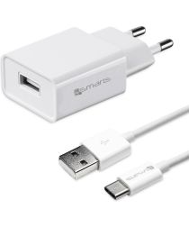 4Smarts 12W USB Oplader 2.4A met USB naar USB-C Kabel 1 Meter Wit