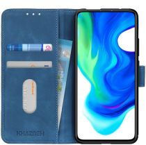 KHAZNEH Xiaomi Poco F2 Pro Hoesje Retro Wallet Book Case Blauw