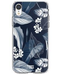 HappyCase Apple iPhone XR Hoesje Flexibel TPU Blue Leaves Print