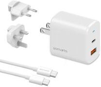 4smarts 18W Reislader Set met USB en USB-C Poort + USB-C Kabel 1.5M