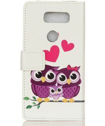 Geen LG V60 ThinQ Book Case Hoesje Wallet met Print Loving Owls